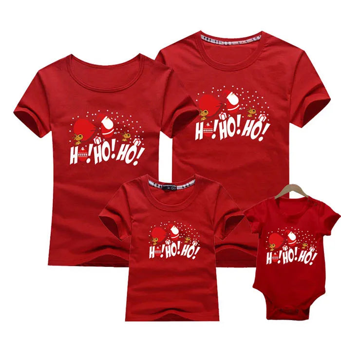 Merry Christmas Family Matching T-shirt Mommy Daddy Daughter Son Funny Christmas T-shirt Clothes Mom Dad Kids Baby Outfit