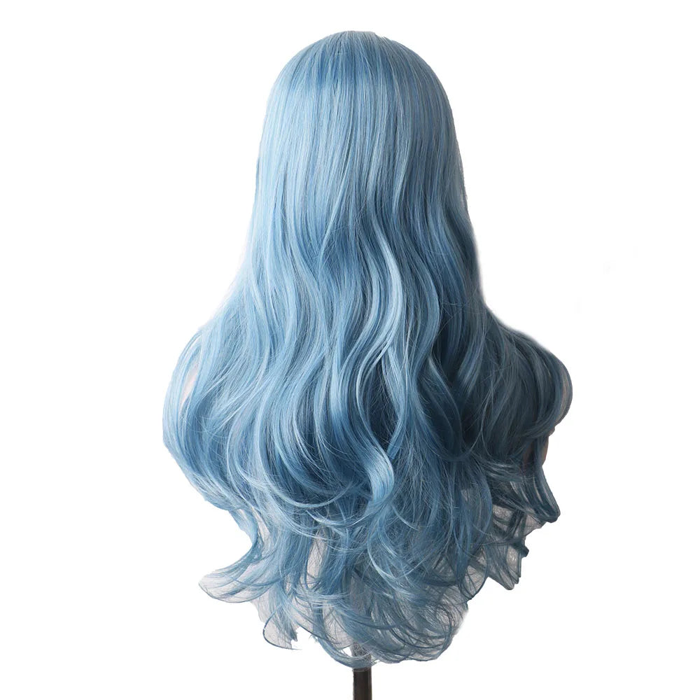 Wavy Womans Wigs Synthetic Hair Wigs For Women Cosplay Wig Long Colorful Wig Pink Purple Green Brown Black Grey Blue Red Ombre