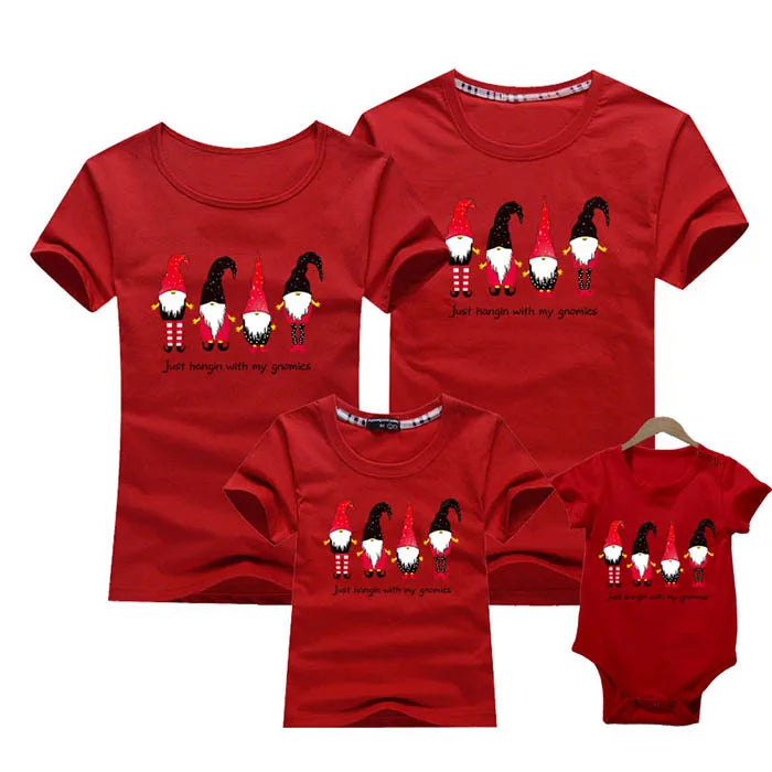 Merry Christmas Family Matching T-shirt Mommy Daddy Daughter Son Funny Christmas T-shirt Clothes Mom Dad Kids Baby Outfit