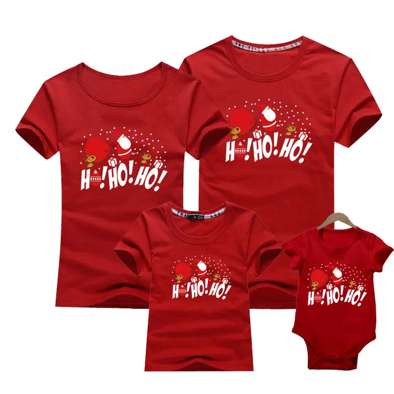 Merry Christmas Family Matching T-shirt Mommy Daddy Daughter Son Funny Christmas T-shirt Clothes Mom Dad Kids Baby Outfit