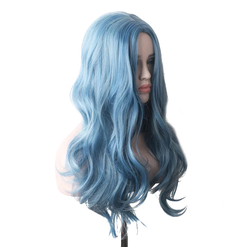 Wavy Womans Wigs Synthetic Hair Wigs For Women Cosplay Wig Long Colorful Wig Pink Purple Green Brown Black Grey Blue Red Ombre