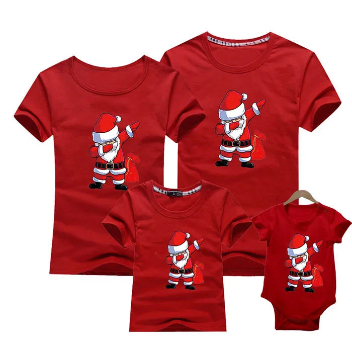 Merry Christmas Family Matching T-shirt Mommy Daddy Daughter Son Funny Christmas T-shirt Clothes Mom Dad Kids Baby Outfit