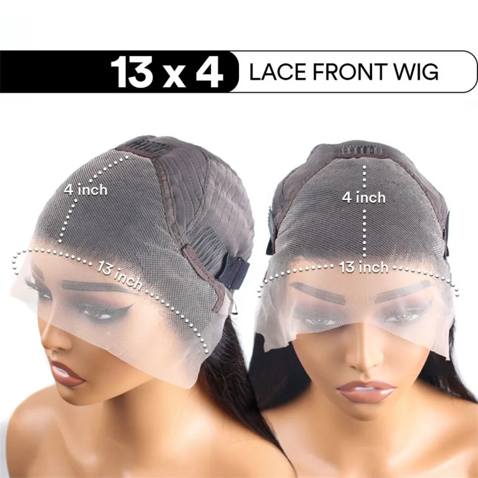 Deep Wave Human Hair Wigs 13X6 Hd Lace Frontal Wig Curly Lace Front Wig 40 Inch 250 Density Brazilian Wig Original Natural Black
