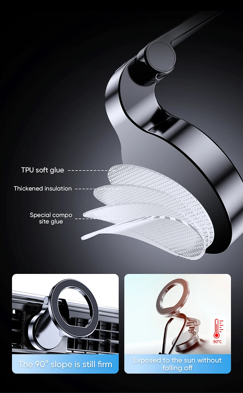 1080 Magsafe Car Phone Holder For Vehicles Mobile Support For The Car Cell Phone Holder in Car For iPhone 17 16 Pro Max Plus