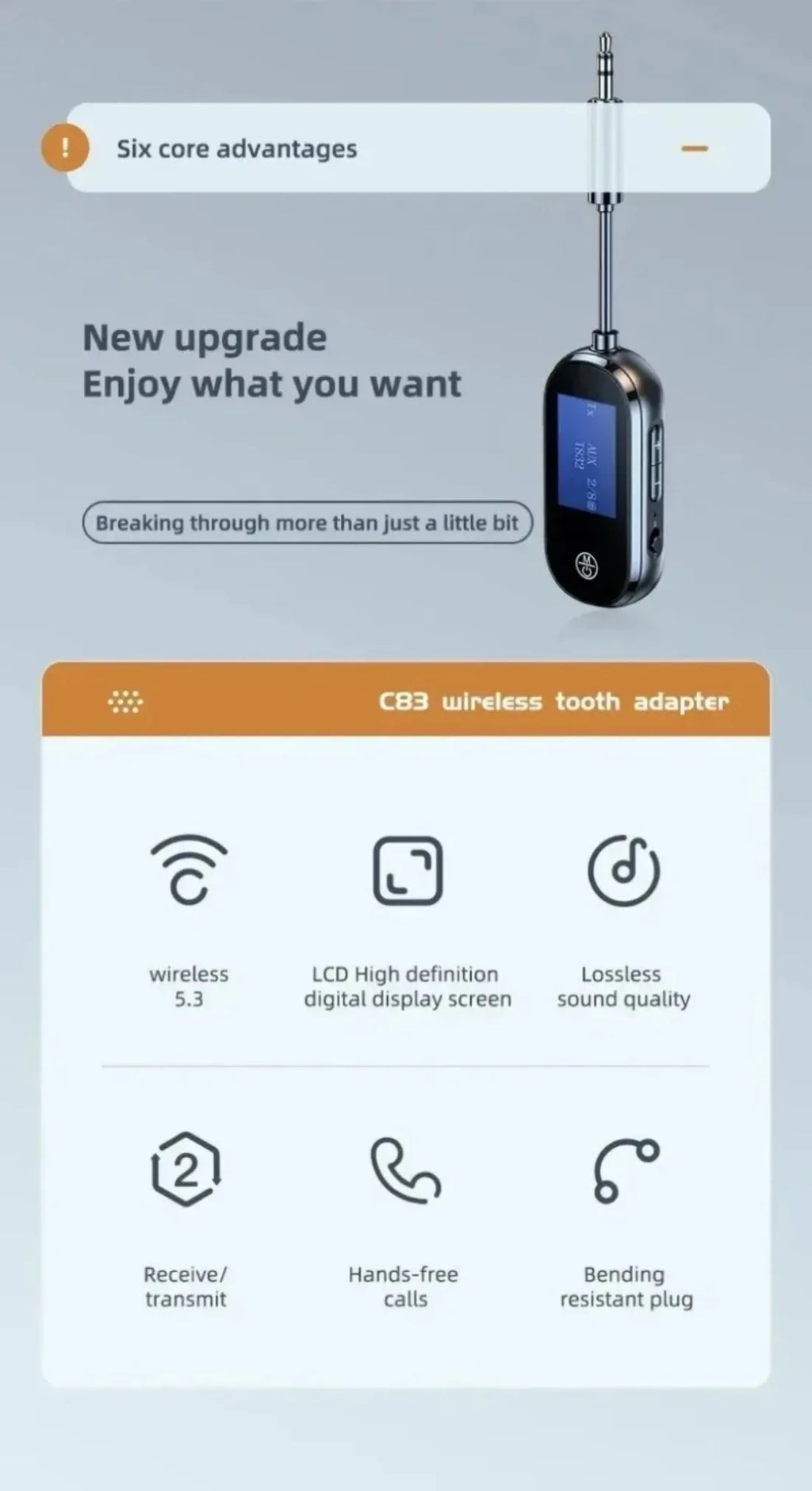 2 In 1 Bluetooth 5.4 Audio Transmitter Receiver 3.5mm AUX Jack Airplane Wireless Adapter Mic For TV Car kit Speaker PC Headphone