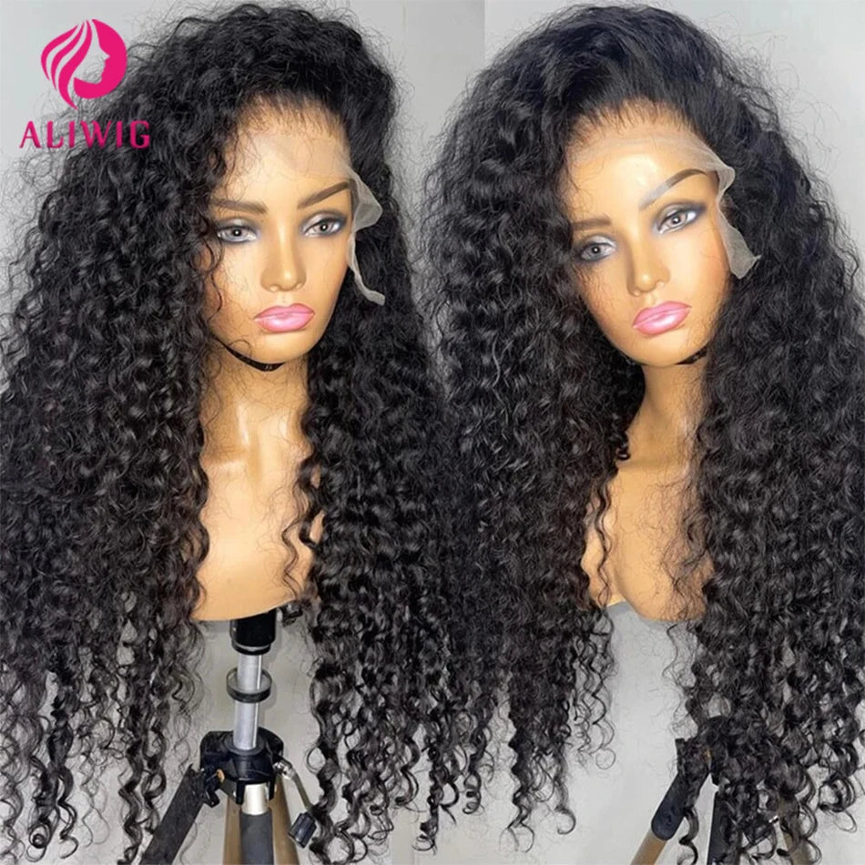 Kinky Curly 13X6 HD Lace Frontal Human Hair Wigs Brazilian Deep Wave 13x4 Lace Front Wig Pre Plucked 4x4 Lace Closure Wigs Woman