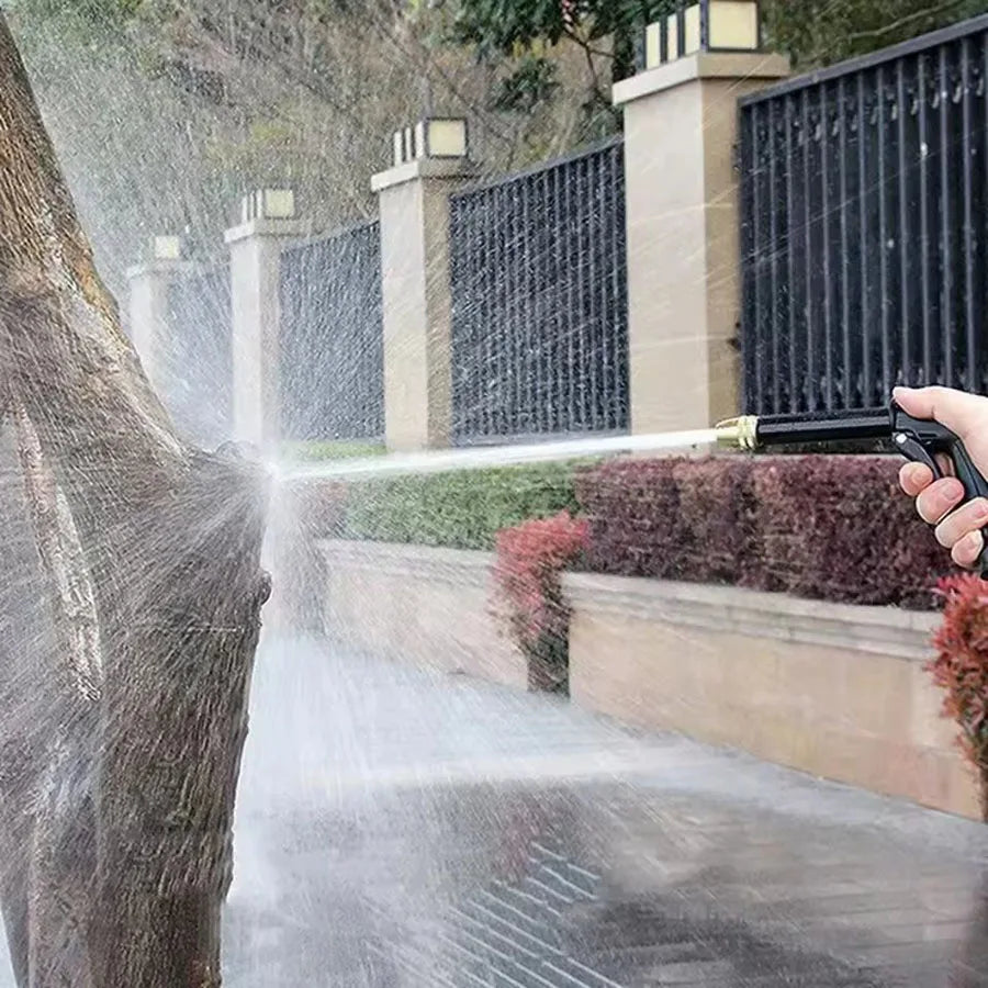 High Pressure Car Wash Water Gun with Foam Pot Brass Fittings Leakproof Easy Install Adjustable Spray for Car Cleaning