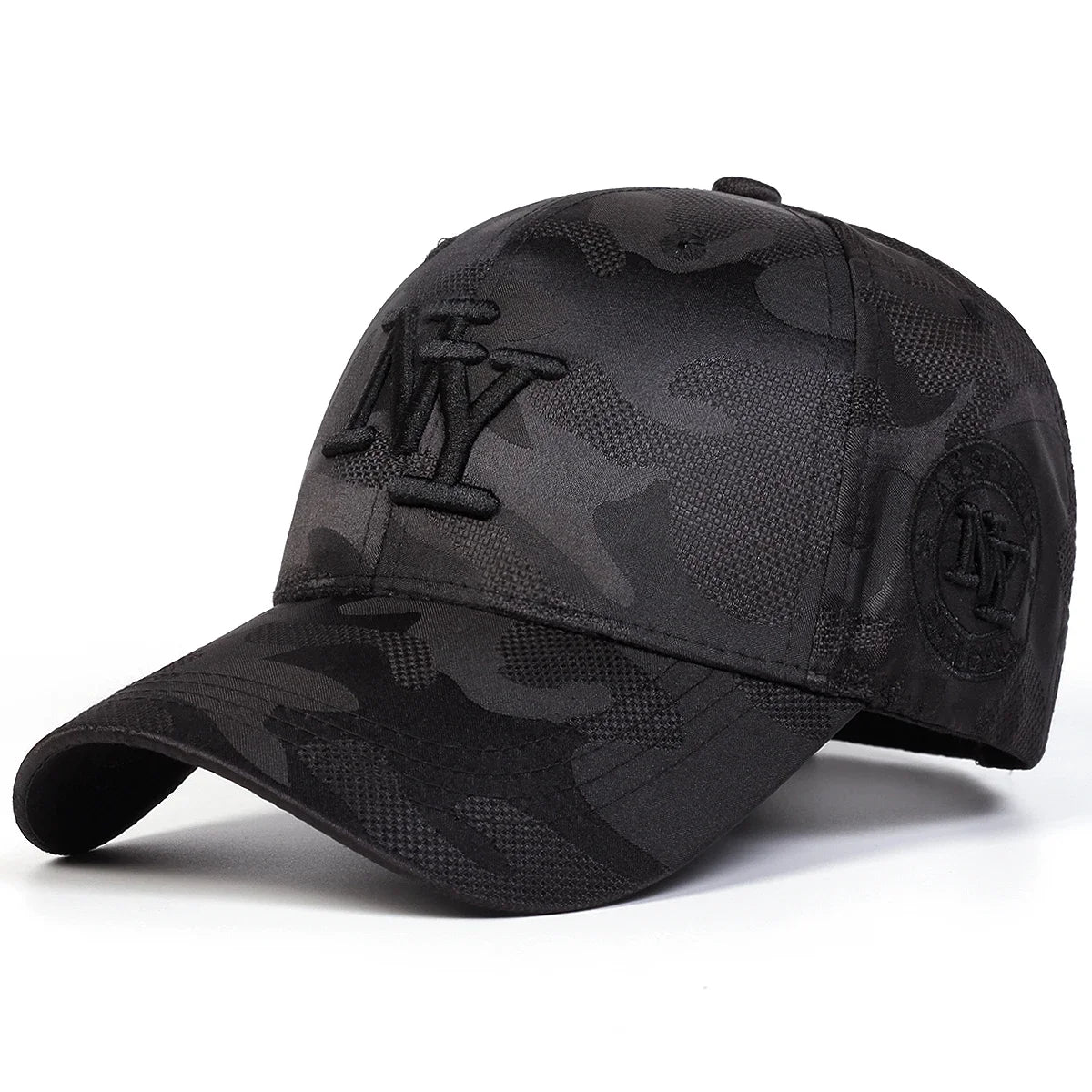 Mens NY Black Camo Baseball Cap for Men Women Adjustable Breathable Sun Hat for Outdoor Sports Dad Hat Snapback
