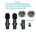 Wireless Lavalier Lapel Microphone Mini Video Recording Mic for iPhone iPad Interview Video Podcast Vlog with Noise Reduction
