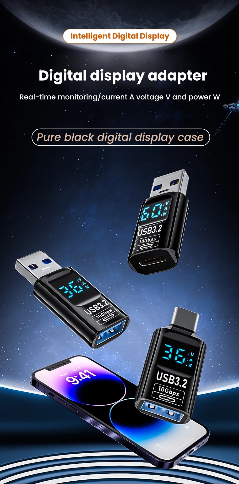 USB 3.2 Digital Display Adapter 10Gbps USB Male TO USB Female Converter Fast Charging Data Transafer USB C Adapter For PC Laptop