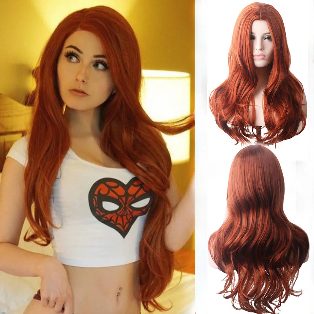 Wavy Womans Wigs Synthetic Hair Wigs For Women Cosplay Wig Long Colorful Wig Pink Purple Green Brown Black Grey Blue Red Ombre