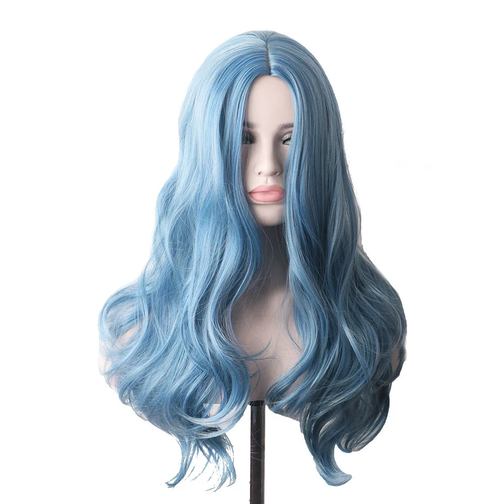Wavy Womans Wigs Synthetic Hair Wigs For Women Cosplay Wig Long Colorful Wig Pink Purple Green Brown Black Grey Blue Red Ombre