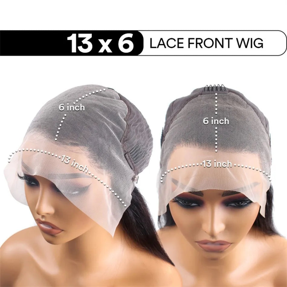 Deep Wave Human Hair Wigs 13X6 Hd Lace Frontal Wig Curly Lace Front Wig 40 Inch 250 Density Brazilian Wig Original Natural Black
