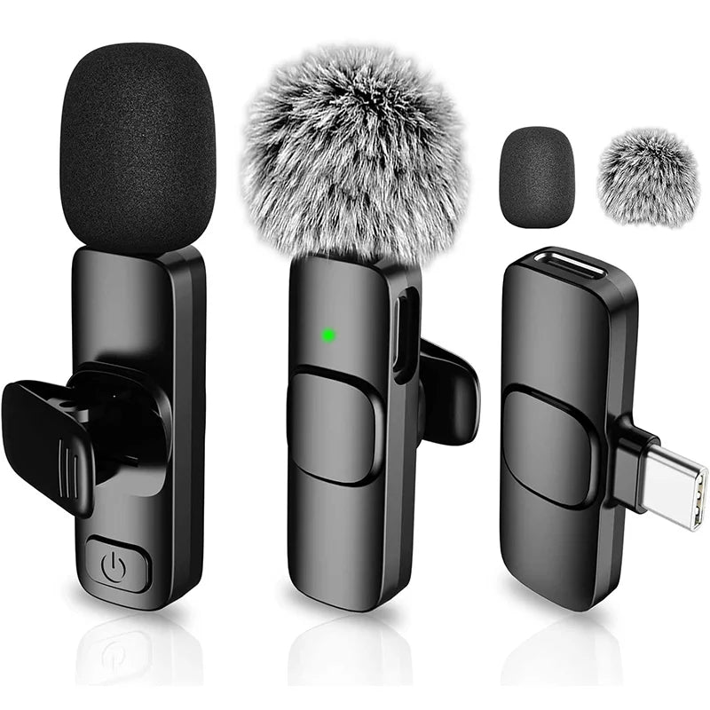 Wireless Lavalier Lapel Microphone Mini Video Recording Mic for iPhone iPad Interview Video Podcast Vlog with Noise Reduction