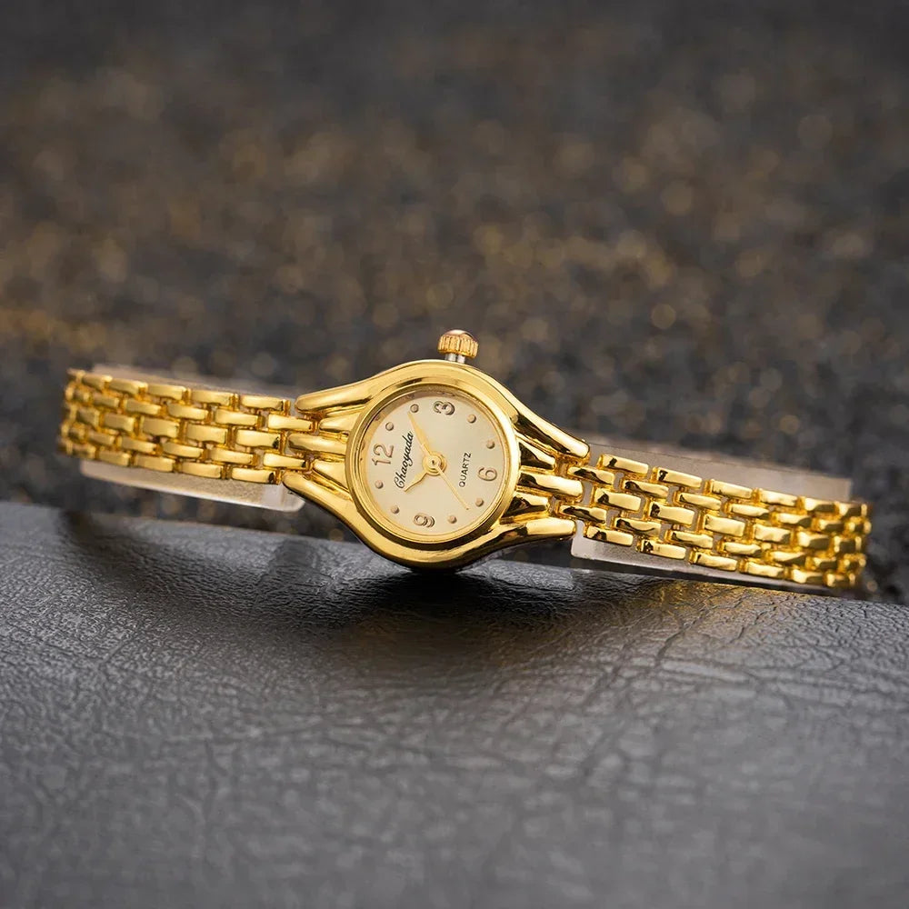 Luxury Gold Women Bracelet Watches Fashion Girls Analog Quartz Wristwatch Retro Elegant Ladies Clock Gift relogio feminino