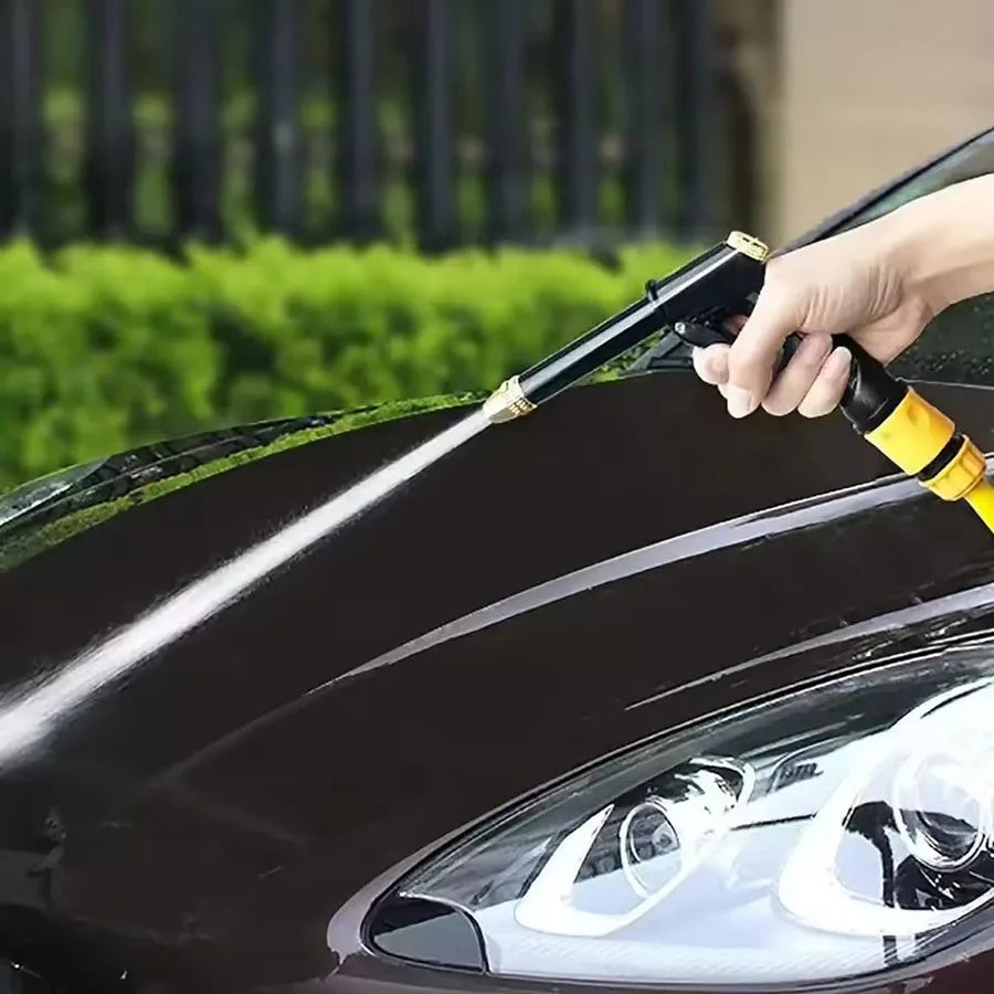 High Pressure Car Wash Water Gun with Foam Pot Brass Fittings Leakproof Easy Install Adjustable Spray for Car Cleaning