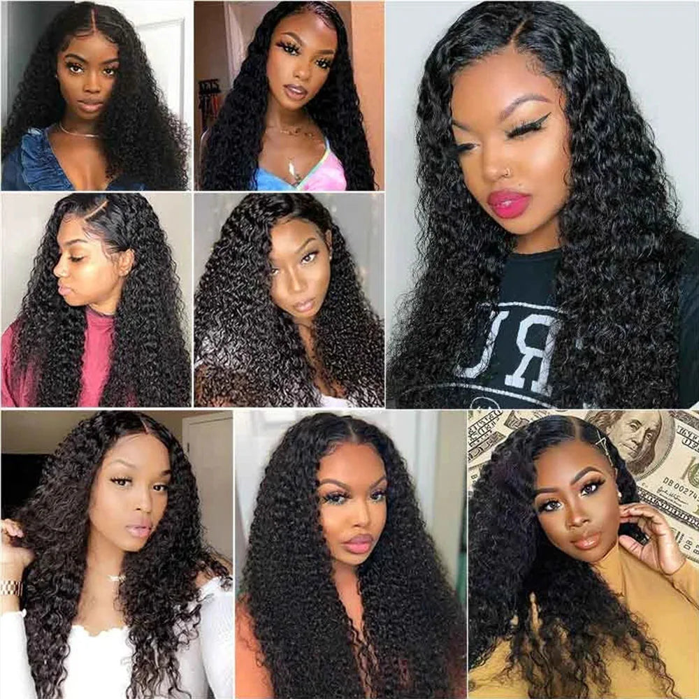 Kinky Curly 13X6 HD Lace Frontal Human Hair Wigs Brazilian Deep Wave 13x4 Lace Front Wig Pre Plucked 4x4 Lace Closure Wigs Woman