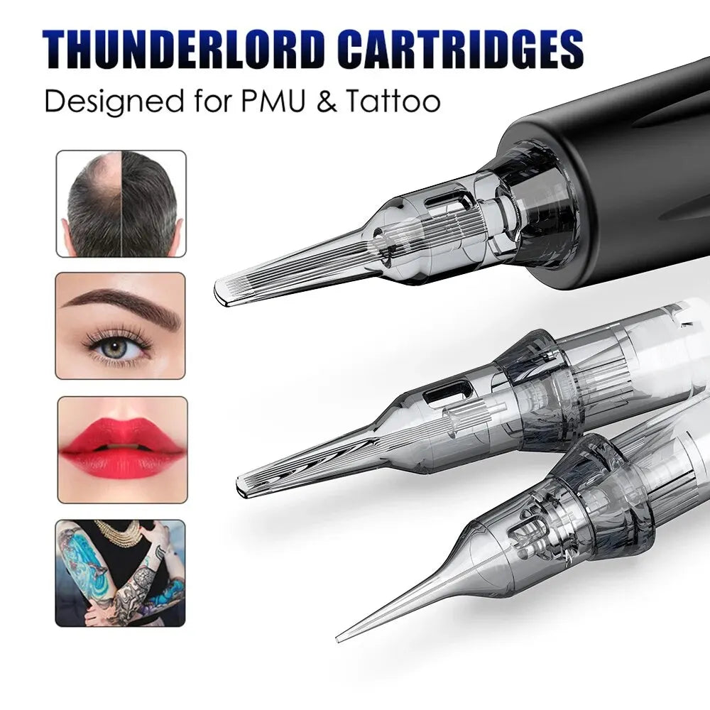 Thunderlord 20pcs Tattoo Needle Permanent Makeup Tattoo Cartridges Membrane System Round Liner 1R For Universal Tattoo Machine