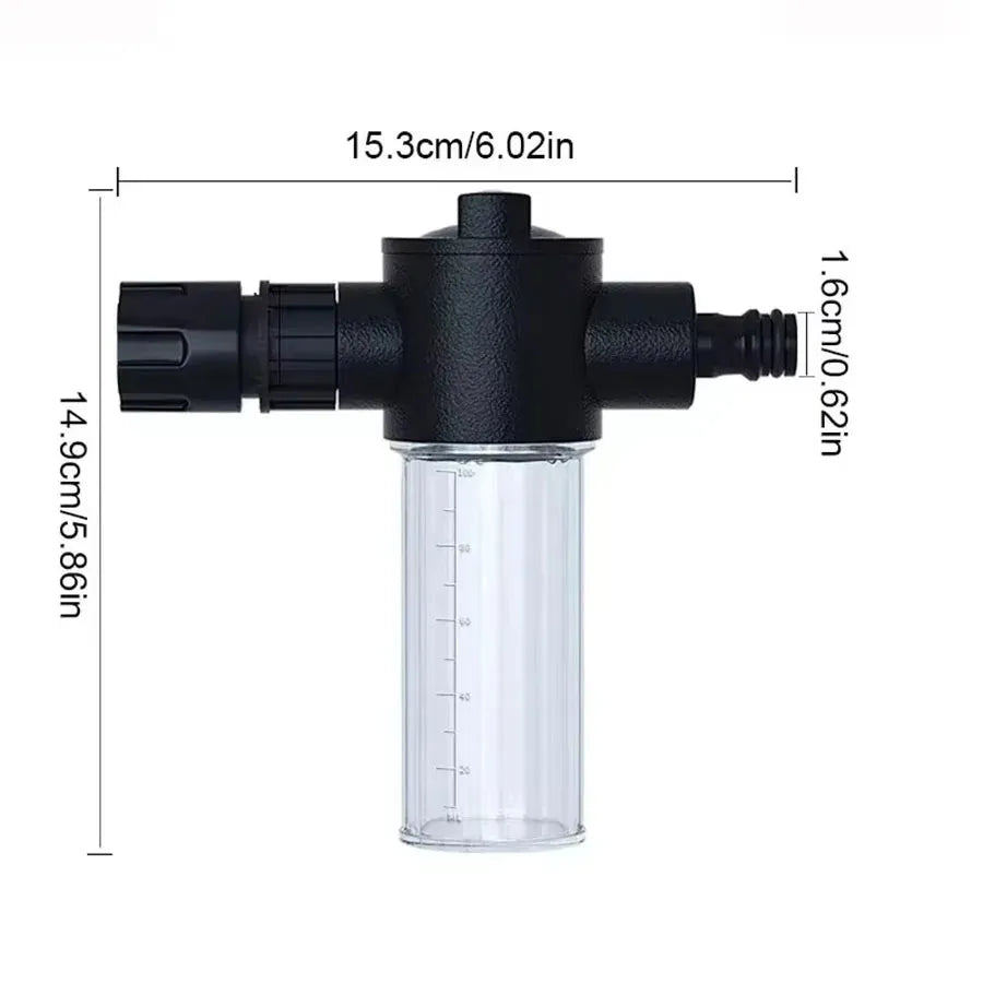 High Pressure Car Wash Water Gun with Foam Pot Brass Fittings Leakproof Easy Install Adjustable Spray for Car Cleaning