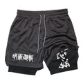 Anime Performance Shorts Toji Printed Men GYM Casual Sports Shorts Workout Running Mesh 2 In 1 Sport Short Pants
