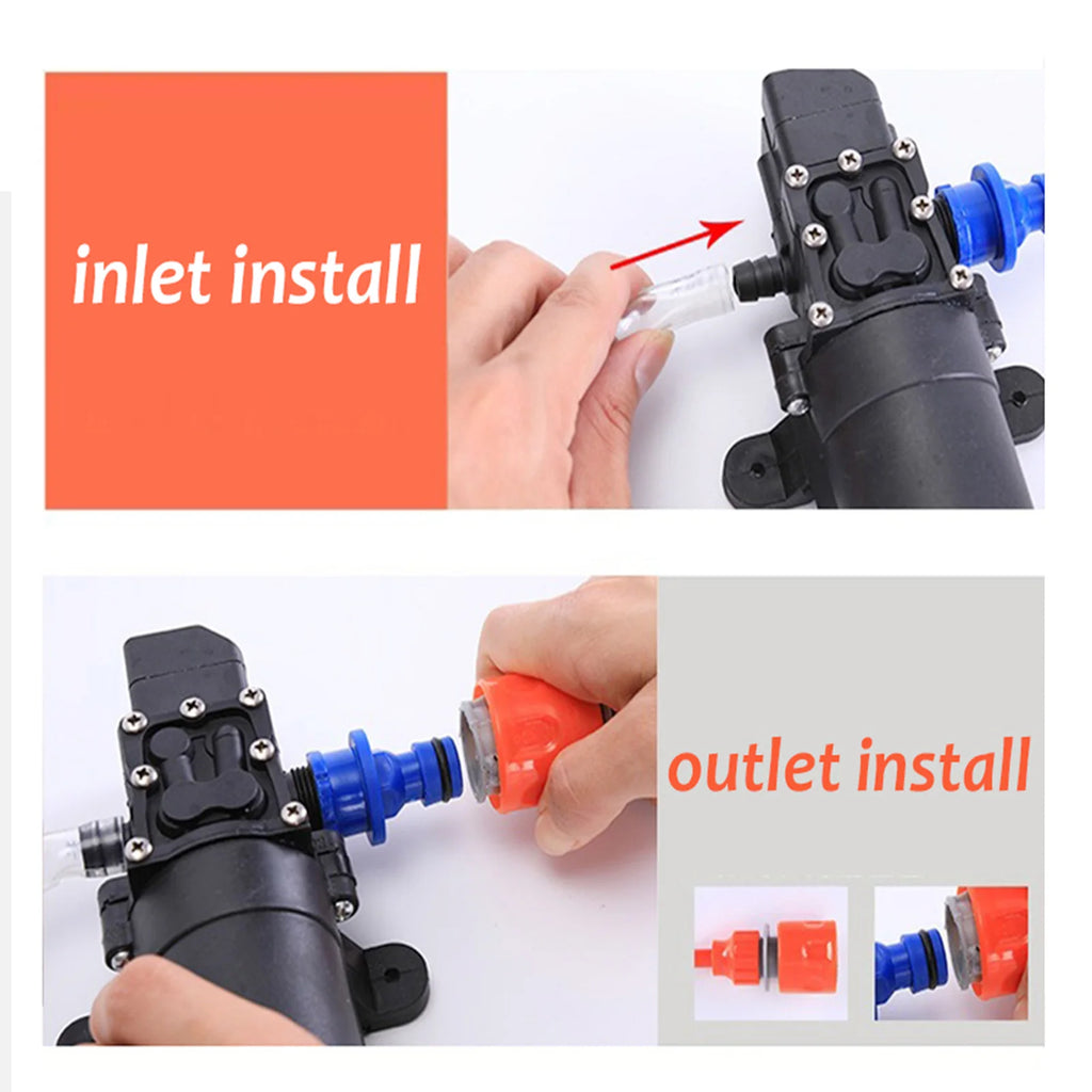12V Electric High Pressure Car Washing Machine Kit with Wash Sprayer 2 Modes Power Cable And Hoses for Vehicle Cleaning