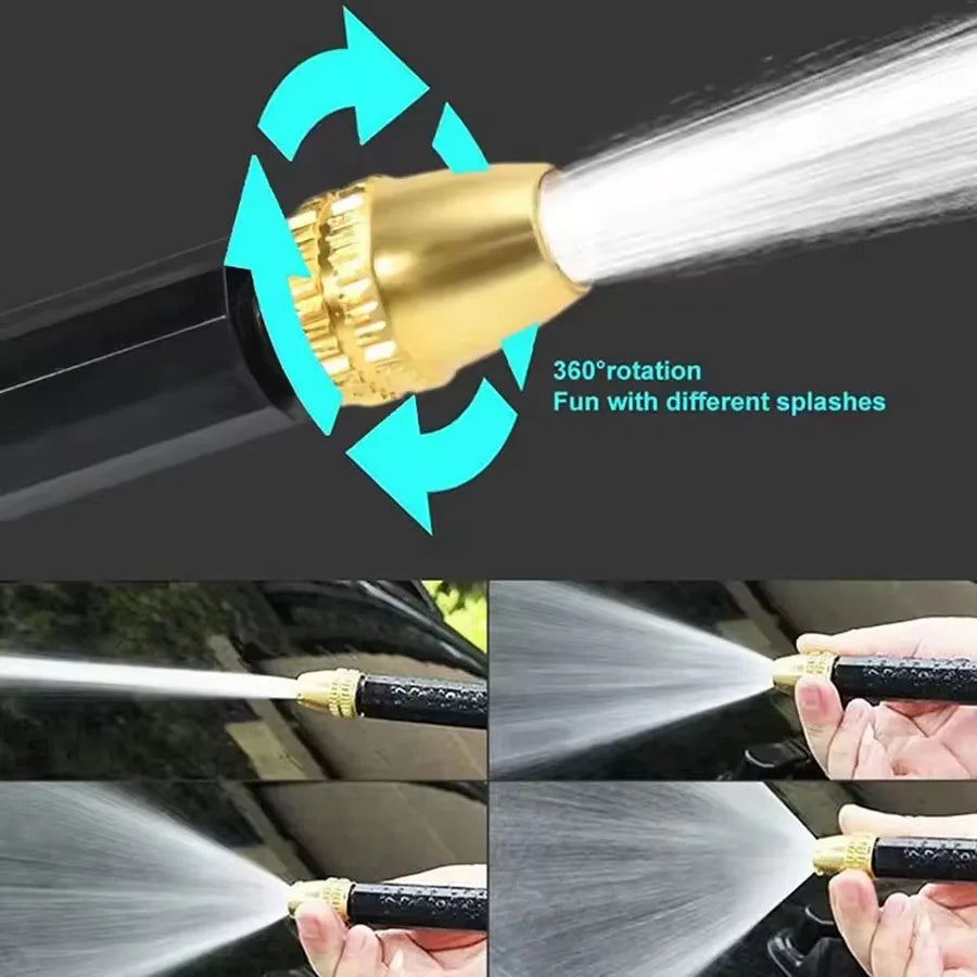 High Pressure Car Wash Water Gun with Foam Pot Brass Fittings Leakproof Easy Install Adjustable Spray for Car Cleaning