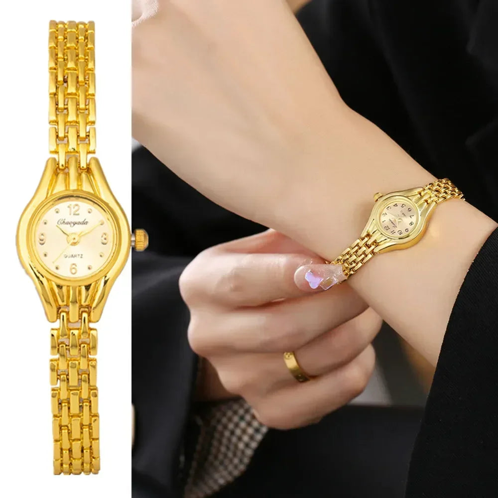 Luxury Gold Women Bracelet Watches Fashion Girls Analog Quartz Wristwatch Retro Elegant Ladies Clock Gift relogio feminino