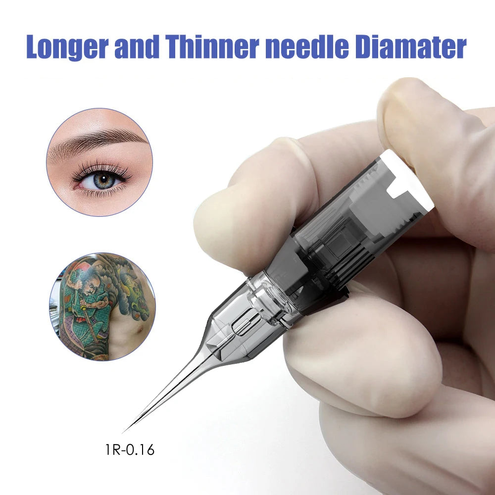 Thunderlord 20pcs Tattoo Needle Permanent Makeup Tattoo Cartridges Membrane System Round Liner 1R For Universal Tattoo Machine