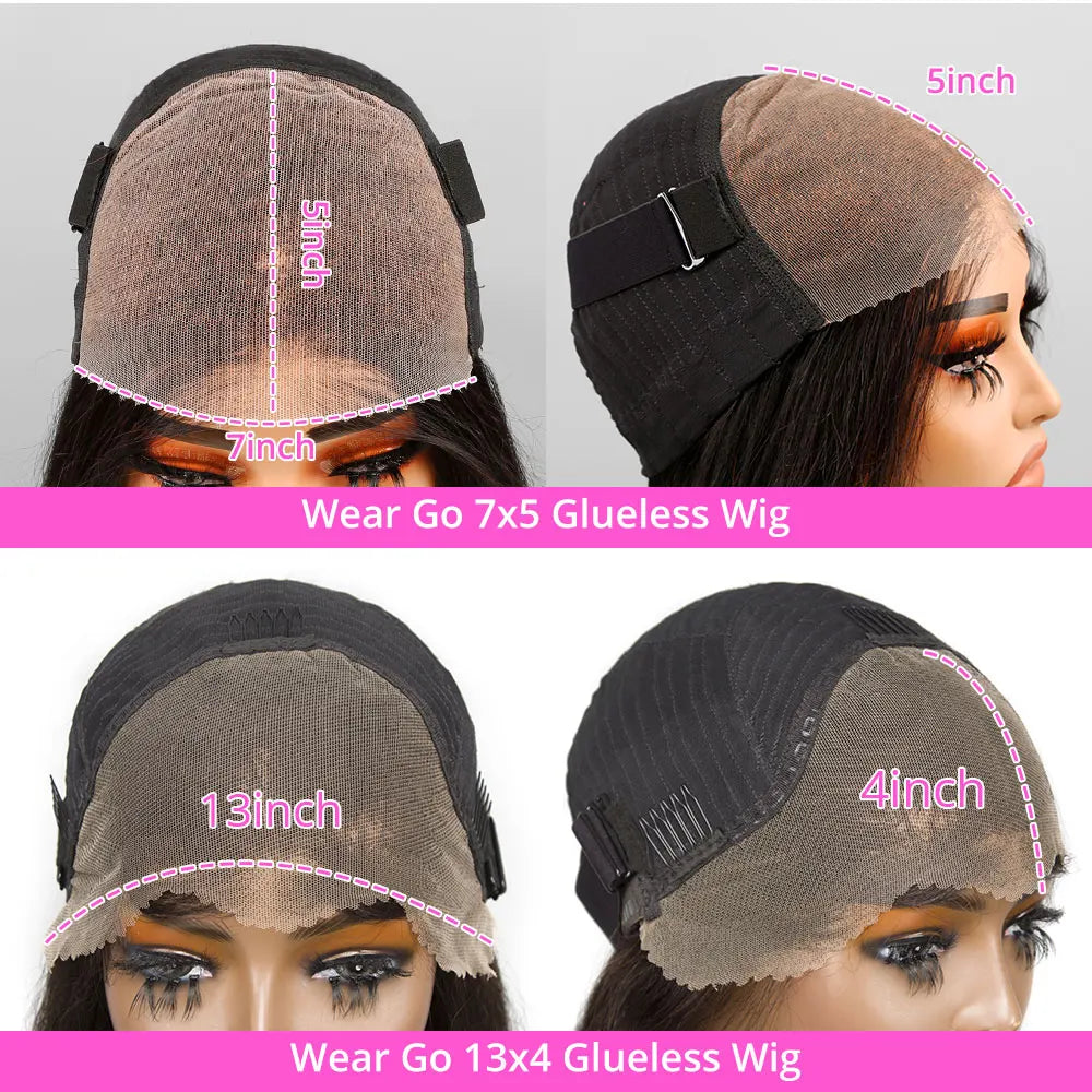 Highlight Wear Go Glueless Human Hair Straight Short Bob Wig P4/27 Colored 7x5 13x4 HD Lace Frontal Glueless Wigs Ready to Wear