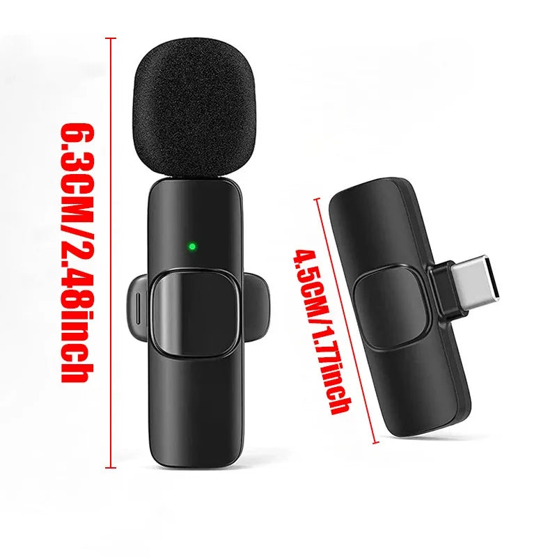 Wireless Lavalier Lapel Microphone Mini Video Recording Mic for iPhone iPad Interview Video Podcast Vlog with Noise Reduction