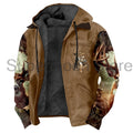 GF Men's Hunting Wildlife Deer Zipper Hoodies Camouflage Elk Print Long Sleeve Streetwear Women Jacket Parkas Winter Coat