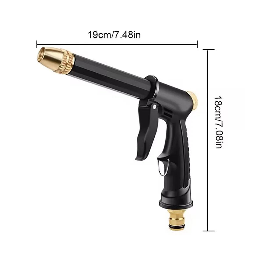 High Pressure Car Wash Water Gun with Foam Pot Brass Fittings Leakproof Easy Install Adjustable Spray for Car Cleaning