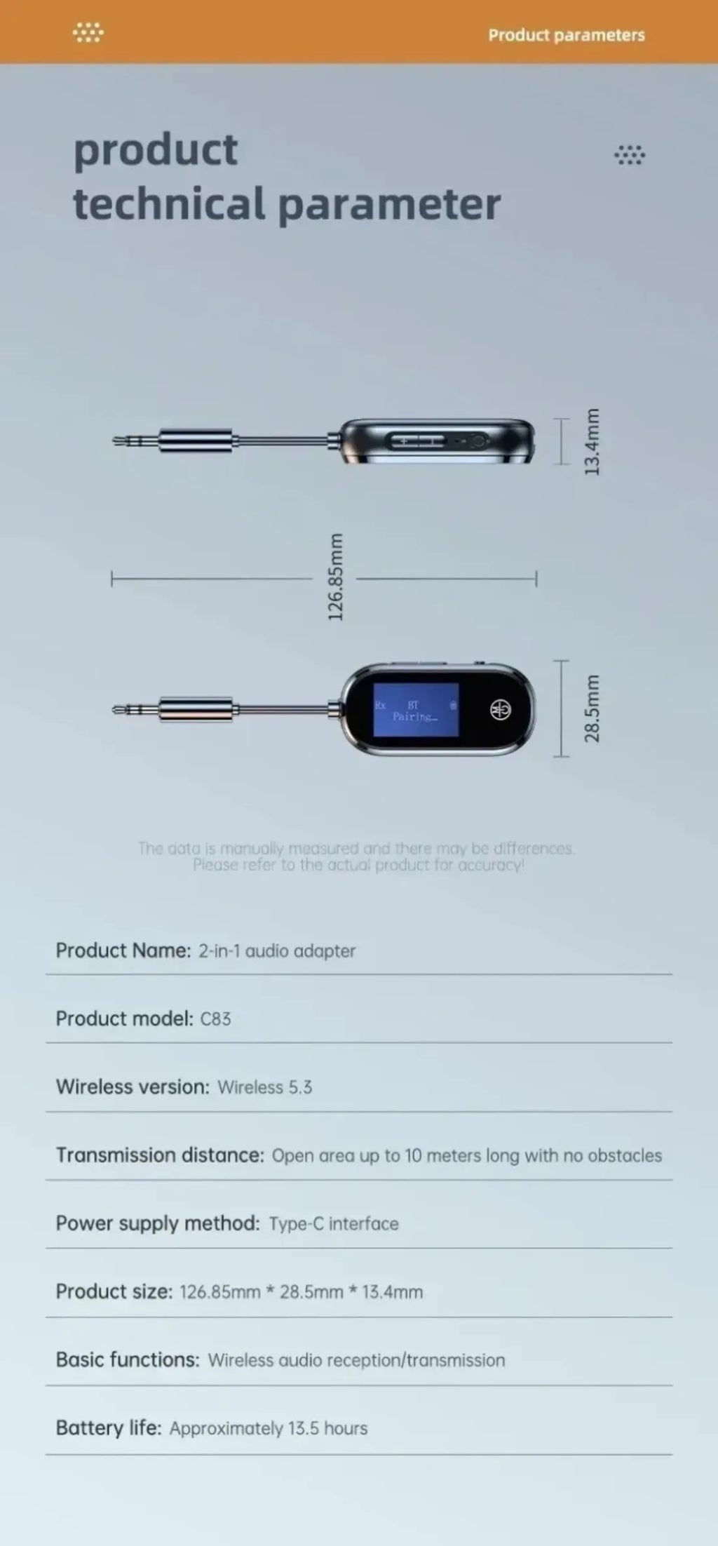 2 In 1 Bluetooth 5.4 Audio Transmitter Receiver 3.5mm AUX Jack Airplane Wireless Adapter Mic For TV Car kit Speaker PC Headphone