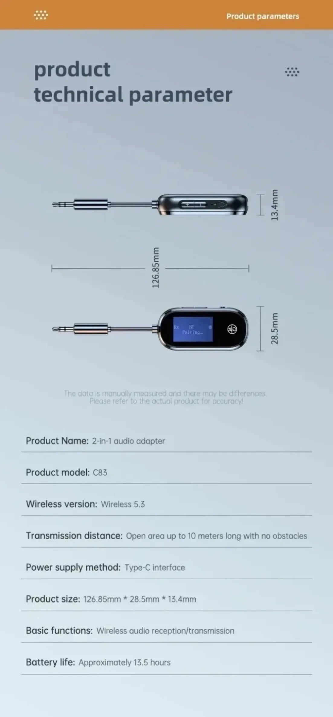 2 In 1 Bluetooth 5.4 Audio Transmitter Receiver 3.5mm AUX Jack Airplane Wireless Adapter Mic For TV Car kit Speaker PC Headphone